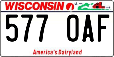 WI license plate 577OAF