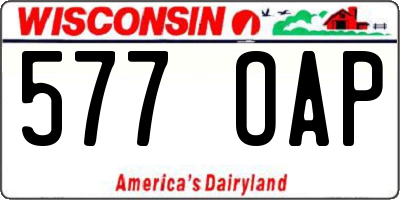 WI license plate 577OAP