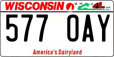 WI license plate 577OAY