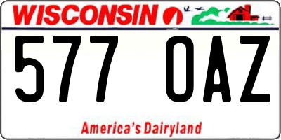 WI license plate 577OAZ