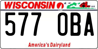 WI license plate 577OBA