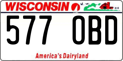 WI license plate 577OBD