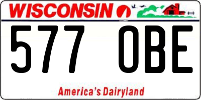 WI license plate 577OBE