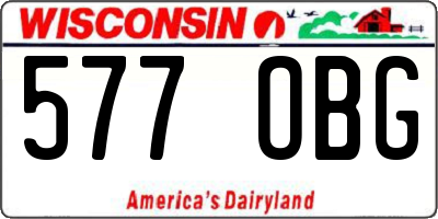 WI license plate 577OBG