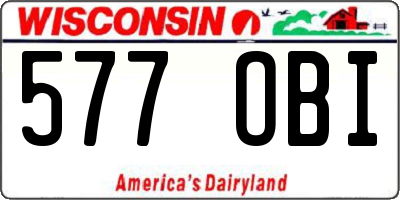 WI license plate 577OBI