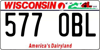 WI license plate 577OBL