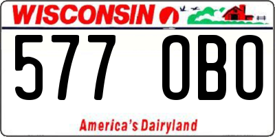 WI license plate 577OBO