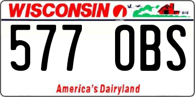 WI license plate 577OBS
