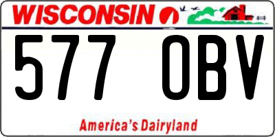 WI license plate 577OBV
