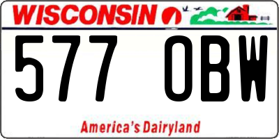 WI license plate 577OBW