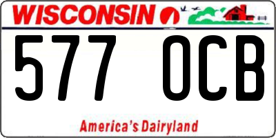 WI license plate 577OCB