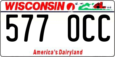 WI license plate 577OCC