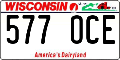 WI license plate 577OCE