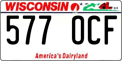 WI license plate 577OCF