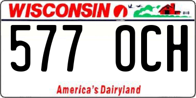 WI license plate 577OCH