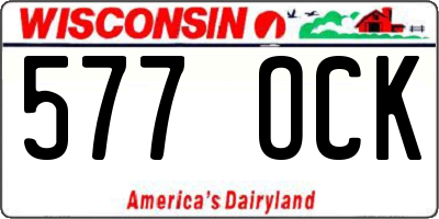 WI license plate 577OCK