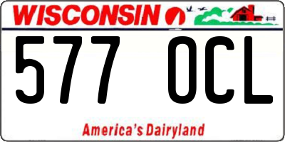 WI license plate 577OCL
