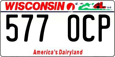 WI license plate 577OCP