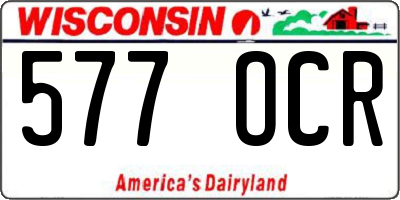 WI license plate 577OCR
