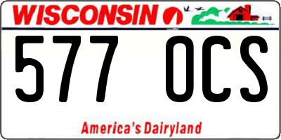 WI license plate 577OCS