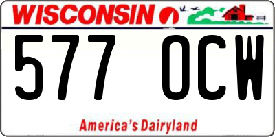 WI license plate 577OCW