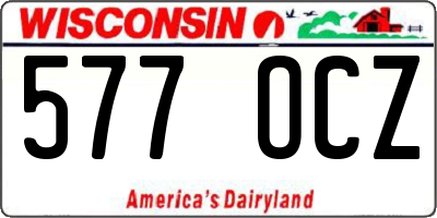 WI license plate 577OCZ