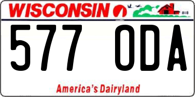 WI license plate 577ODA