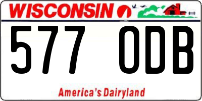 WI license plate 577ODB