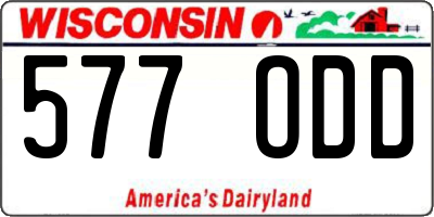 WI license plate 577ODD
