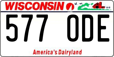 WI license plate 577ODE