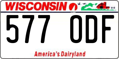 WI license plate 577ODF