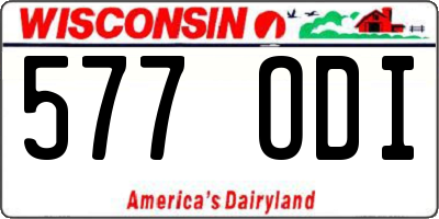 WI license plate 577ODI