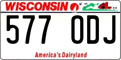 WI license plate 577ODJ