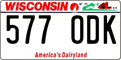WI license plate 577ODK