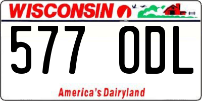 WI license plate 577ODL