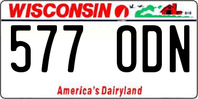 WI license plate 577ODN