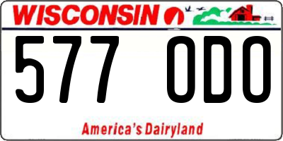 WI license plate 577ODO