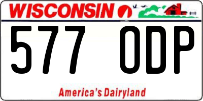 WI license plate 577ODP