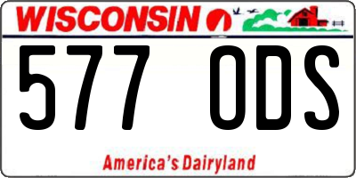 WI license plate 577ODS