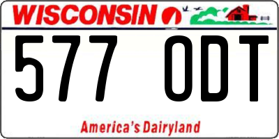 WI license plate 577ODT