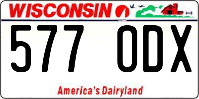 WI license plate 577ODX