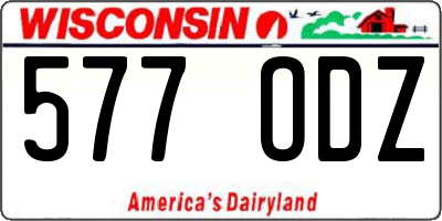WI license plate 577ODZ