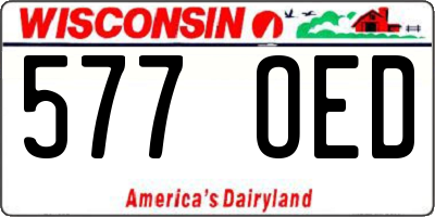 WI license plate 577OED