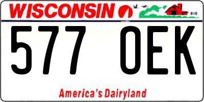 WI license plate 577OEK