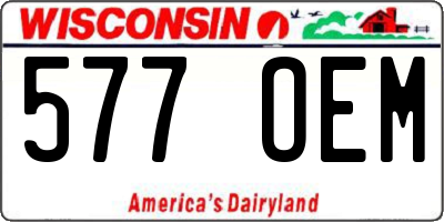 WI license plate 577OEM