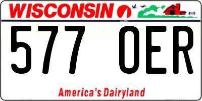 WI license plate 577OER