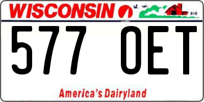 WI license plate 577OET