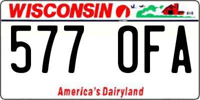 WI license plate 577OFA