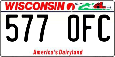 WI license plate 577OFC