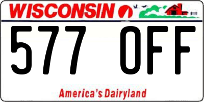 WI license plate 577OFF